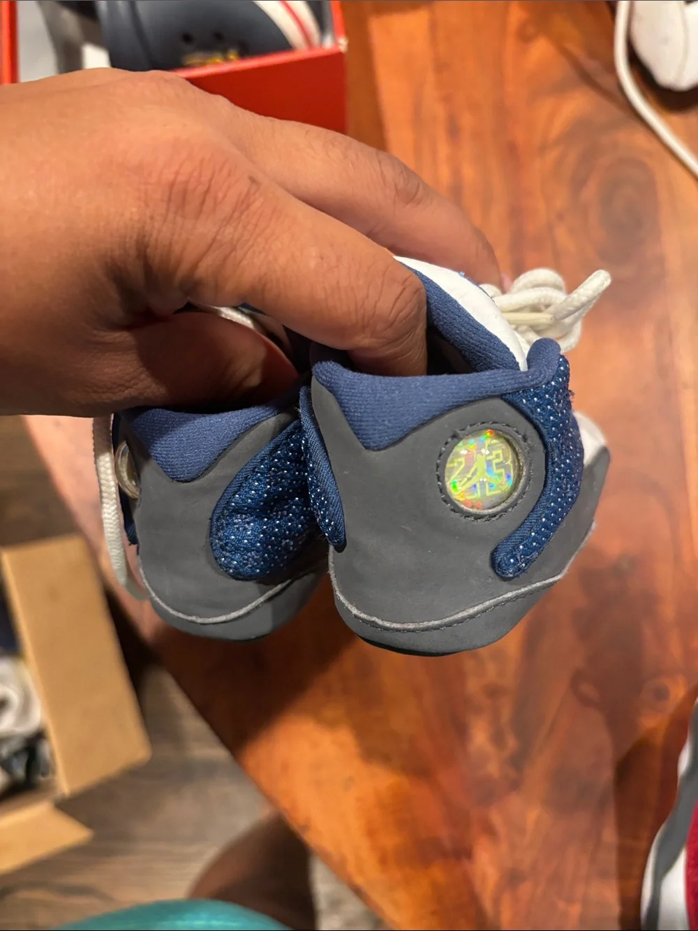 Jordan Infant Sneakers in White and Navy
